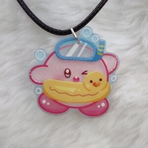 2/$10 Kirby Beach Swim Acrylic Charm Necklace